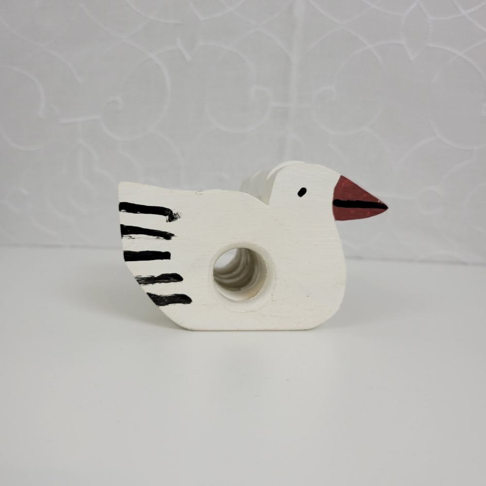 Lot of 6 Home Kitchen Decorative Napkin Rings Holder White Wooden Seagulls